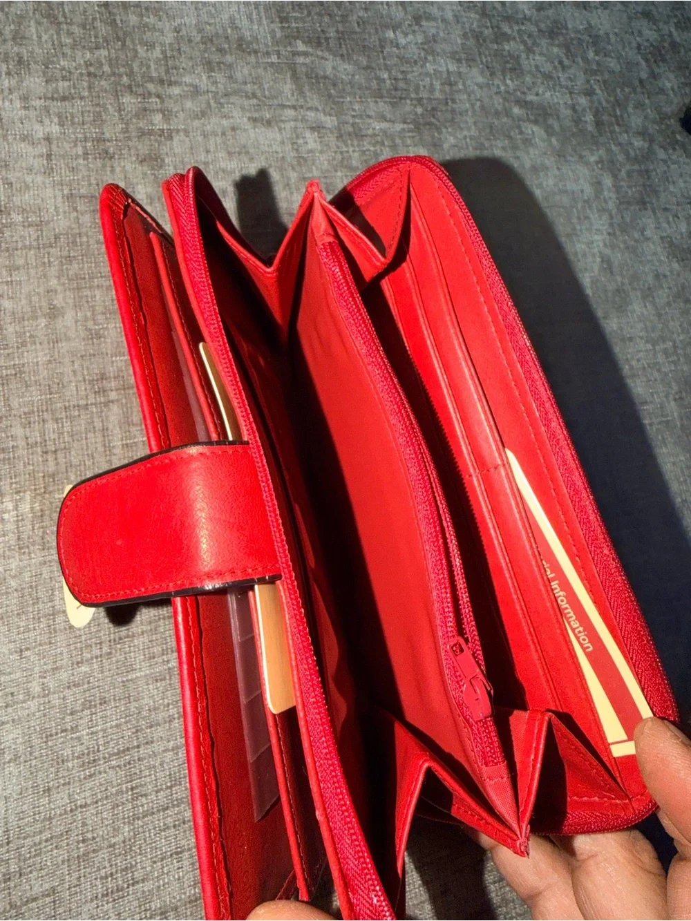 Buxton‎ Red Zip-Continental Wallet with Snap Tab